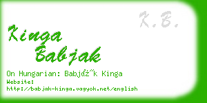 kinga babjak business card